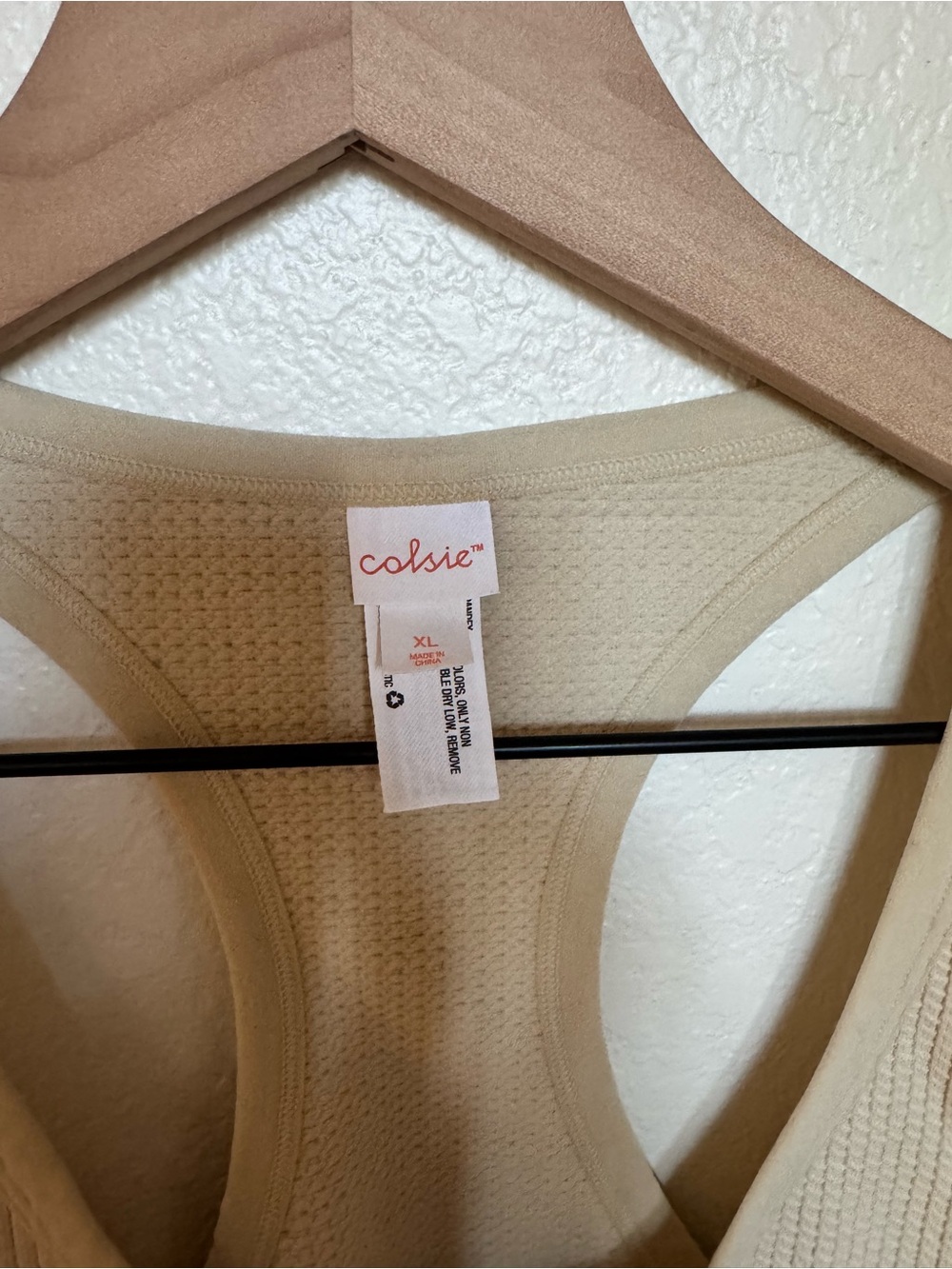 Colsie Tan Waffle-Knit Racerback Romper - Picture 2 of 5